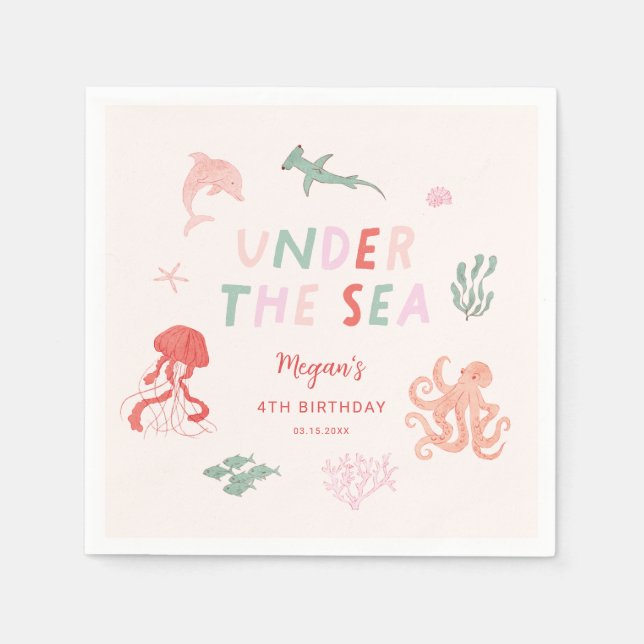 Unter der "Sea Girl Birthday Party" Serviette (Vorderseite)