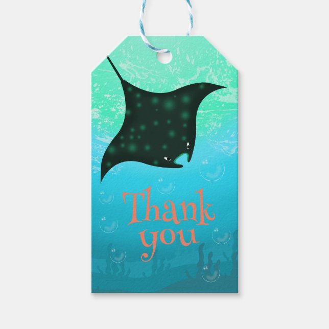 Unter der Sea Stingray Birthday Party Geschenkanhänger (Vorderseite)