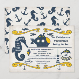 Unter der Sea Ticket Nautical Baby Shower Einladung
