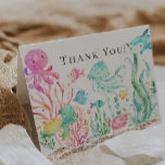 Unter der Seemädchen-Babyparty danke zu merken<br><div class="desc">Niedlich unter dem Meer danke Anmerkungskarte für eine neutrale Babydusche.  Zusammenpassende Einzelteile verfügbar in unserem Geschäft.</div>