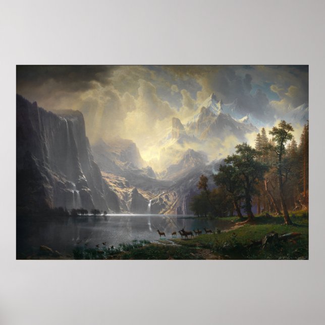 Unter der Sierra Nevada von Albert Bierstadt Poster (Vorne)