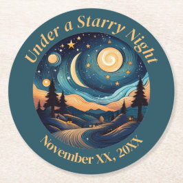 Unter der Sternennacht Runder Pappuntersetzer