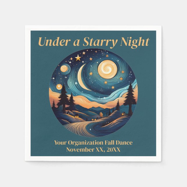 Unter der Sternennacht Serviette (Vorderseite)