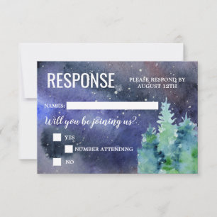 Unter der Sternenweltzeit Hochzeit RSVP Karte