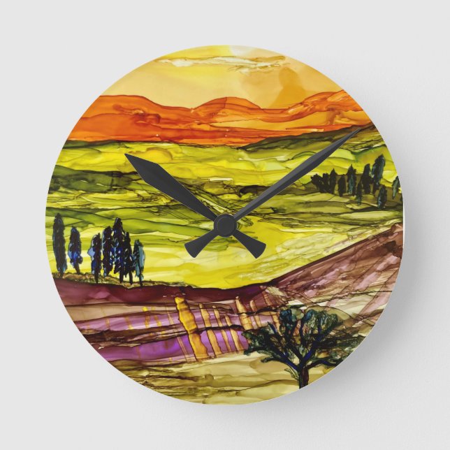 Unter der toskanischen Sonne Runde Wanduhr (Vorderseite)