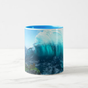 Unter der Wave-Tasse Zweifarbige Tasse