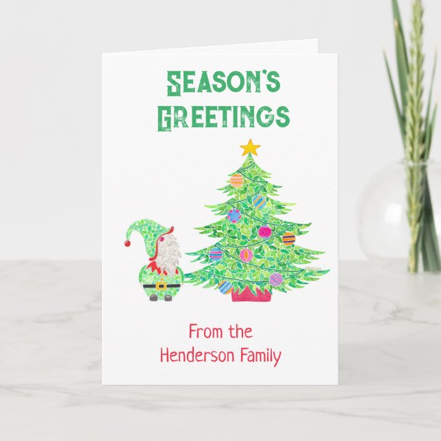 Unter der Weihnachtsbaumkarte erhalten Feiertagskarte (Vorderseite)