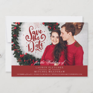 Unter der Weihnachtsfeier von Mistletoe Save The Date