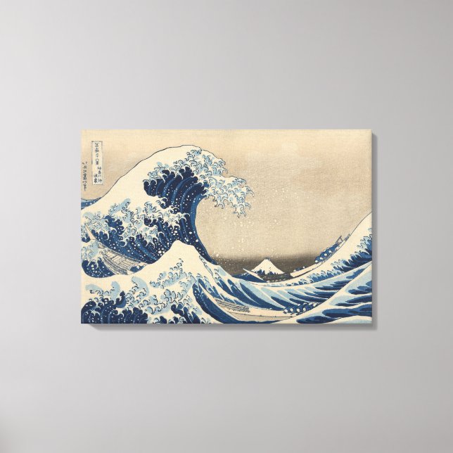 Unter der Welle von Kanagawa Print Leinwanddruck (Vorderseite)
