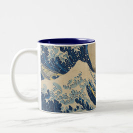 Unter der Welle vor Kanagawa - Katsushika Hokusai Zweifarbige Tasse