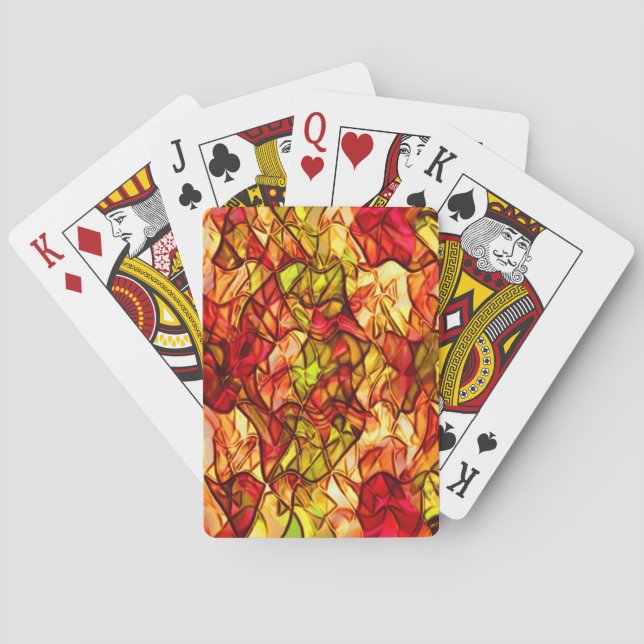 Unter einem roten Markisenstoff verborgene Kabel Spielkarten (Rückseite)