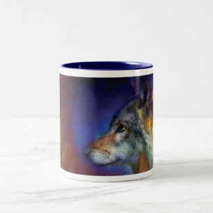 Unter einer blauer Mond-Tasse Zweifarbige Tasse