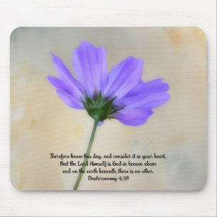 Unter einer Blumen-Glaubens-Deuteronomium-Bibel-Ve Mousepad
