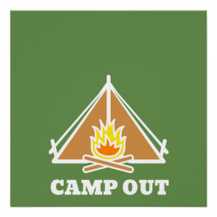 Unter freiem Himmel campen Poster