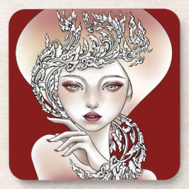 Unter Glas Göttin der roten Ampel Getränkeuntersetzer