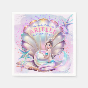 Unter Meer Lila und Aquamarine Meerjungfrau Geburt Serviette