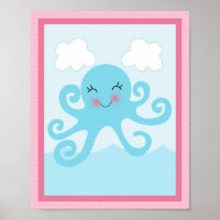 Unter Meer/Mädchen/Meereswelt/rosa Kunstposter