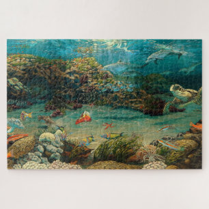 Unter Meer/Ozean Delphine/Meeresschildkröte/Cartoo Puzzle