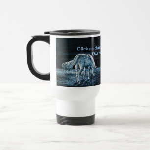 Unter Mond-Pferdemitteilungs-Reise-Tasse Reisebecher