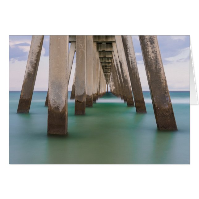 Unter Navarre Beach Pier Grußkarte (Vorderseite (Horizontal))