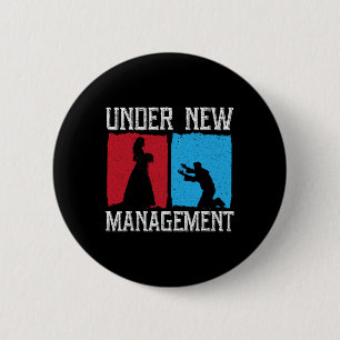 Unter neuer Leitung Bräutigam Hochzeit Junggeselle Button