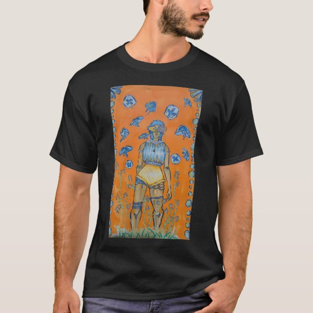 unter Quallen stehend T-Shirt (Vorderseite)