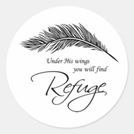 Unter seinen Flügeln werden Sie Zuflucht finden Runder Aufkleber
