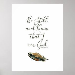 Unter seinen Wings Watercolor Feather Poster Psalm