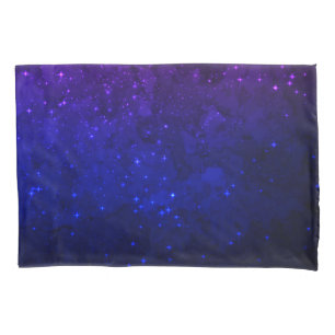 Unter Sternen in der blauen und lila Galaxie Kissenbezug