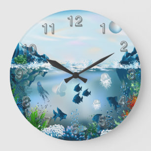 Unter Wasser 5 A Wand Uhren Nummernoptionen