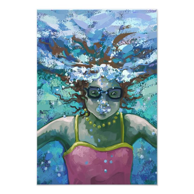 Unter Wasser schwimmen Fotodruck (Vorne)
