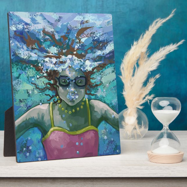 Unter Wasser schwimmen Fotoplatte (Seite)