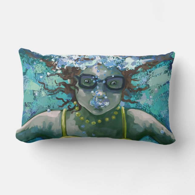 Unter Wasser schwimmen Lendenkissen (Vorderseite)