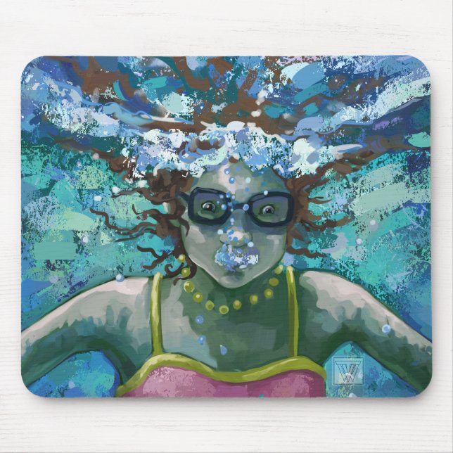 Unter Wasser schwimmen Mousepad (Vorne)