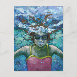 Unter Wasser schwimmen Postkarte