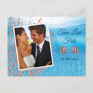 Unter Wasser zwei weniger Fische Save the Date im  Postkarte