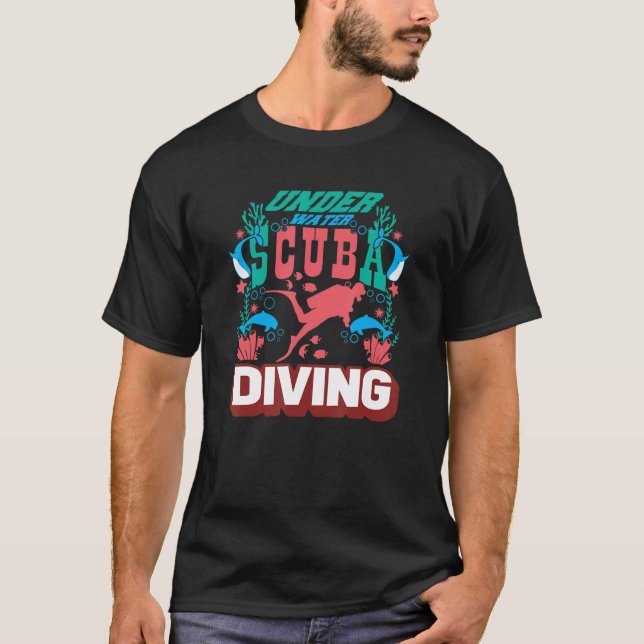 Unter Wasserspur Tauchgetrieben Tauchlehrer Scuba T-Shirt (Vorderseite)