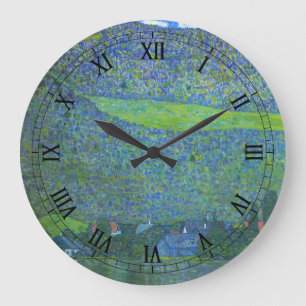 Unterach am Attersee bei Klimt, Vintager Jugendsti Große Wanduhr