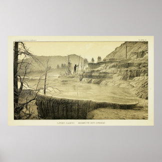 Unterbecken. Mammoth Hot Springs.(1883) Poster