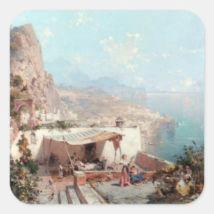 Unterbergers Amalfi-Aufkleber Quadratischer Aufkleber