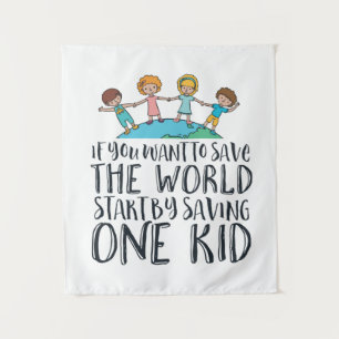 Unterbinden von Kindermissbrauch Sensibilisierungs Wandteppich