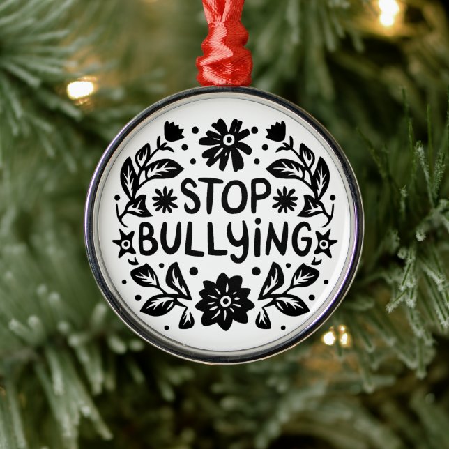 Unterbindet die Einschüchterung von Bullenlehrern Ornament Aus Metall (Baum)