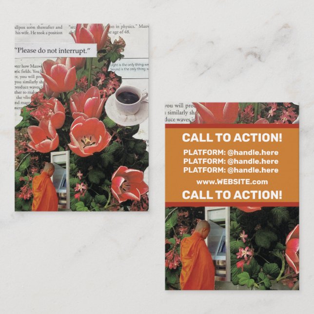 Unterbrechen Sie die Kaffeezeit am Morgen nicht Visitenkarte (Vorne/Hinten)