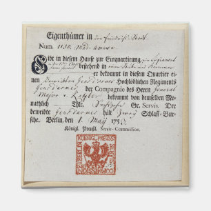 Unterbringenbeleg, 1759 magnet