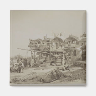 Unterbringung der Armen im inneren Hafen von Macao Magnet