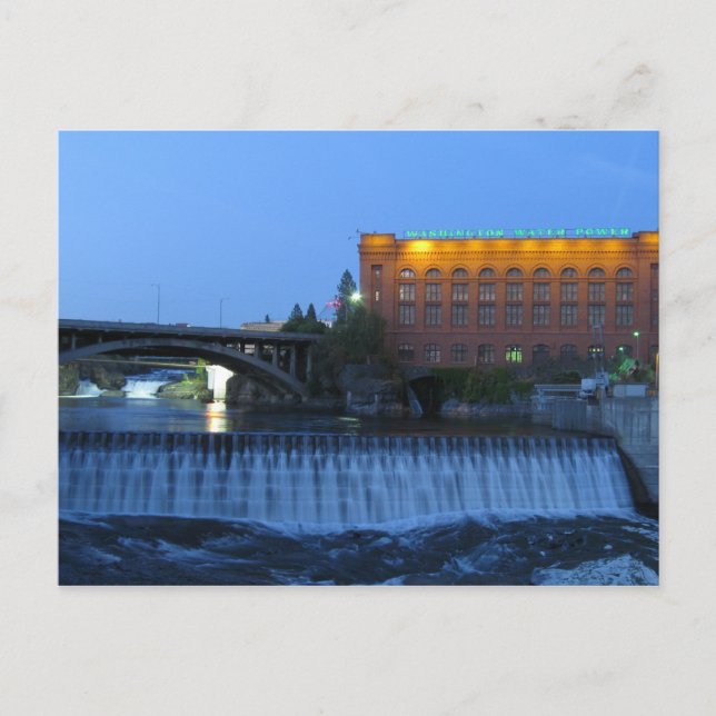 Untere Spokane-Fälle Postkarte (Vorderseite)