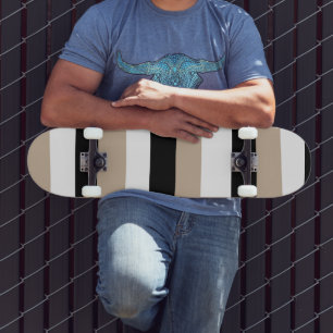 Untere Streifen - Taupe, Schwarz und Weiß Skateboard