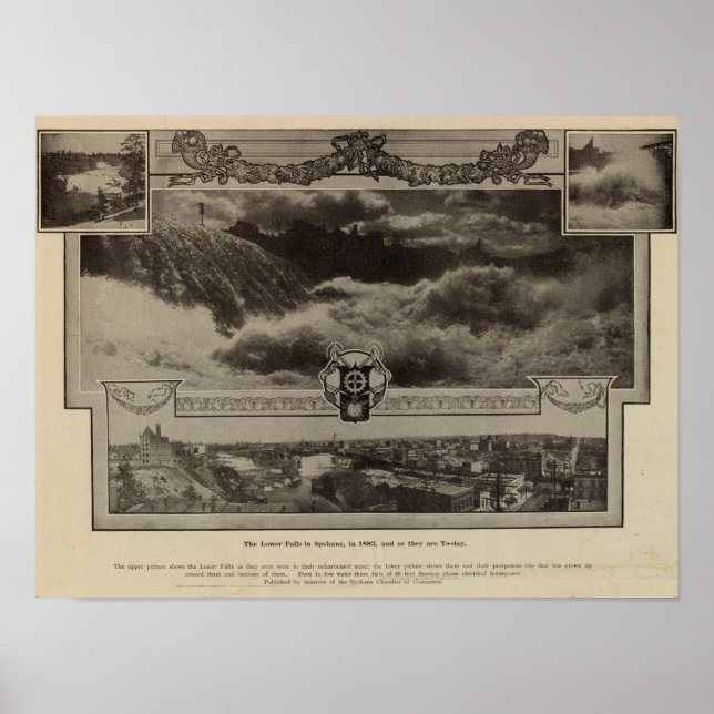 Untere Wasserfälle, Spokane Poster (Vorne)