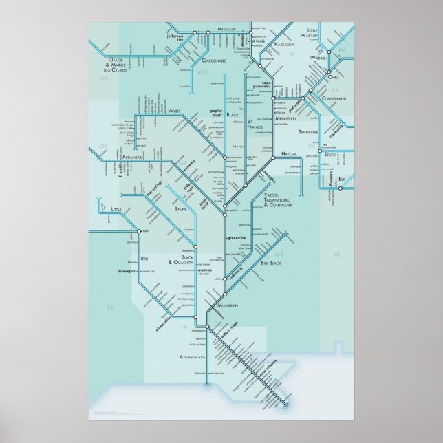 Unterer Mississippi 20" x 30" Poster (Vorne)