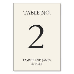 Untererklärte Elegante Tischnummer Cards Creme